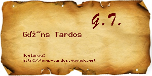 Güns Tardos névjegykártya